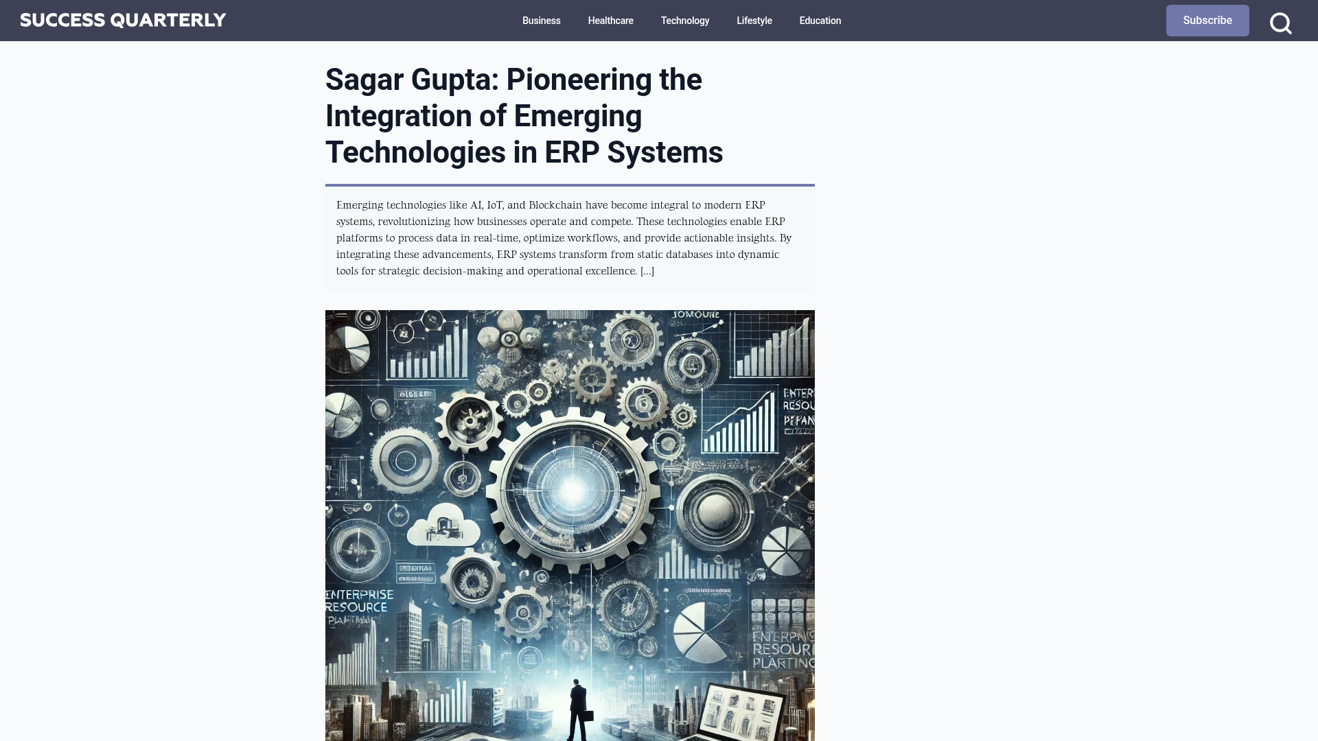 Success Quarterly — Sagar Gupta: Pioneering the Integration of Emerging Technologies in ERP Systems
